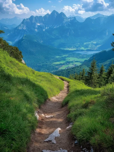 Mountain Path in Spring Sunshine