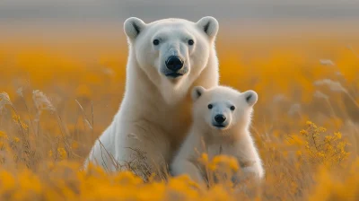 Mother Polar Bear and Cub