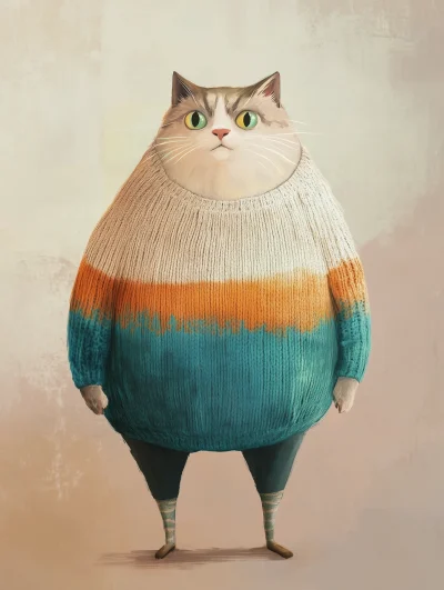 Cozy Cat in Sweater