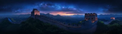 The Great Wall Under Stars