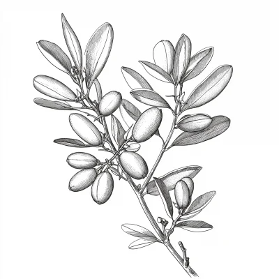 Line Art of Argan Plant