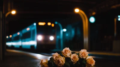 Train Underpass with Roses