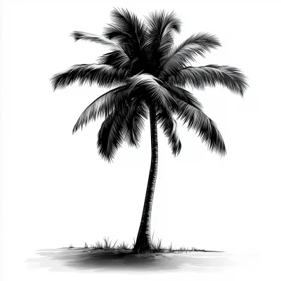 Bending Palm Tree Vector