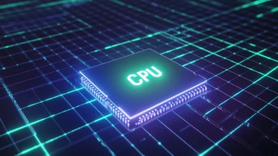 Floating CPU Chip in Space