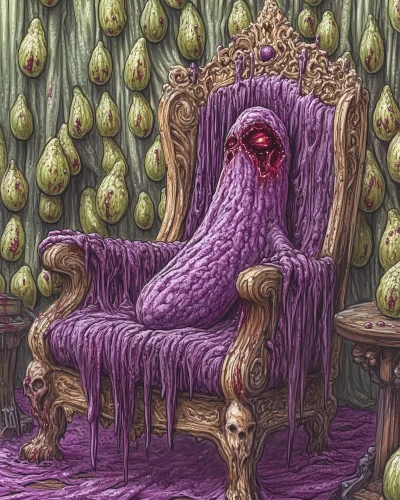 Eggplant Zombie King on Hell’s Throne