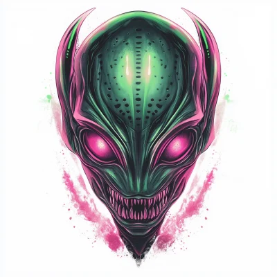 Artistic Alien Tattoo Design