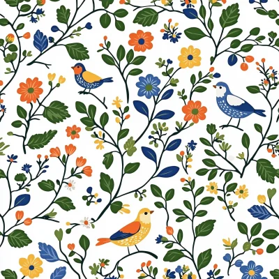 Folk Art Fabric Pattern