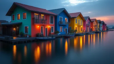 Colorful Lakeside Houses