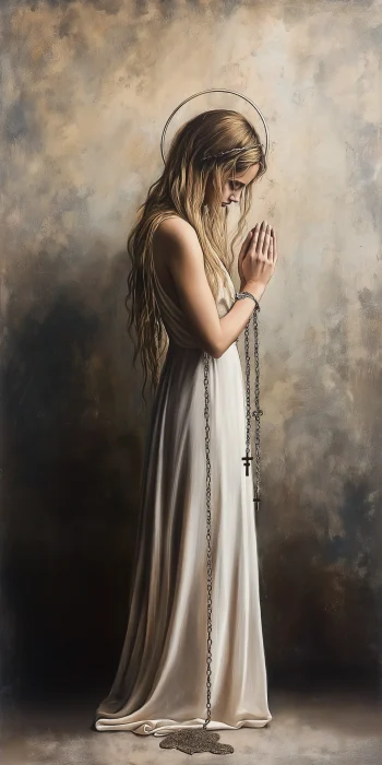 Realistic Virgin with White Robe