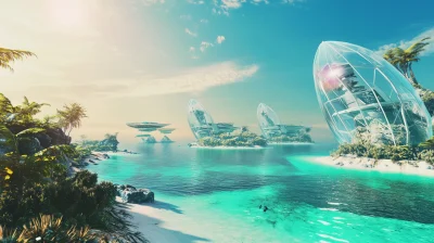 Futuristic Coastal Landscape