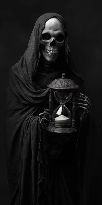 Elegant Skeleton in Dark Robes