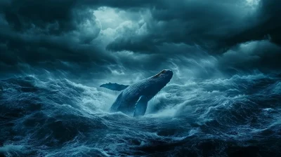 Majestic Whale in Stormy Seas