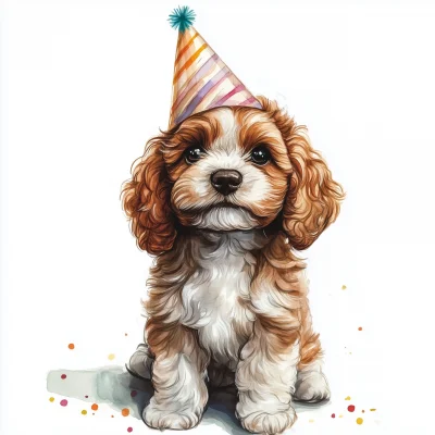 Cute Cavapoo Birthday Celebration