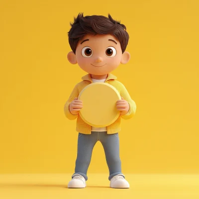 3D Boy Character with Logo