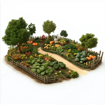 Pixar Style Vegetable Garden