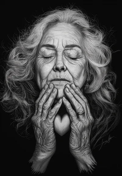 Peaceful Aging Woman