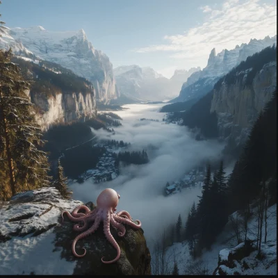 Winter Sunrise with Octopus