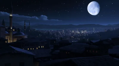 Night View of Bursa in the 1500s