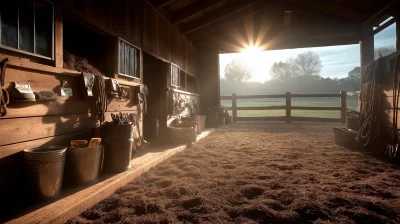 Inside Rustic Horse Stable