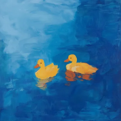 Ducks in Blue Water