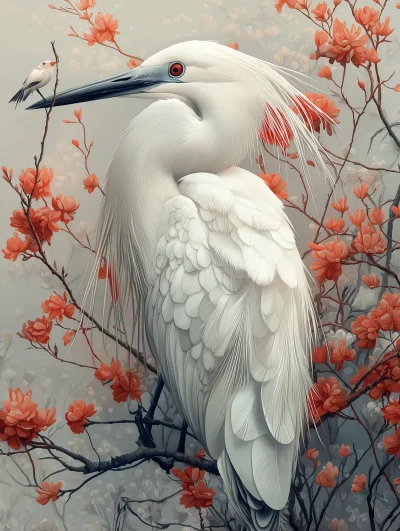 Charming Egret Illustration