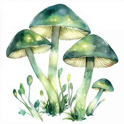 Glowing Green Mushrooms