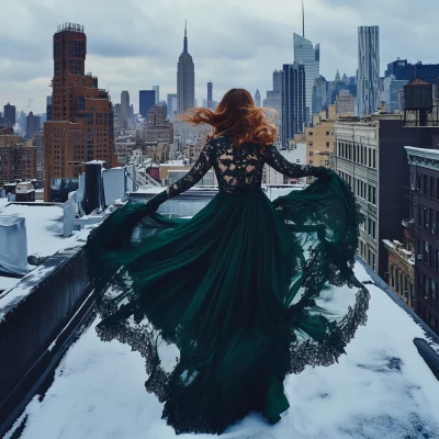 Winter Fashion on Rooftop