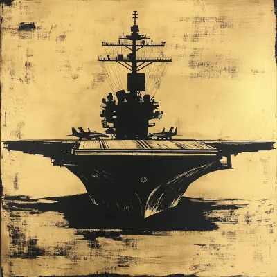 Gold and Black Aircraft Carrier
