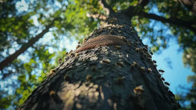 Tall Tree with Beehive