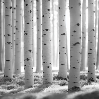 Close Up of Aspen Tree Trunks