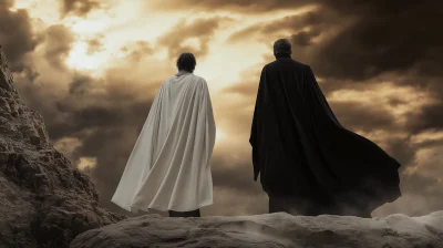 Two Figures in Capes