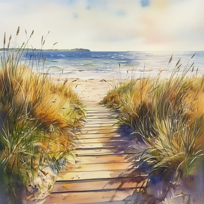 Expressive Watercolor at Caribou Beach