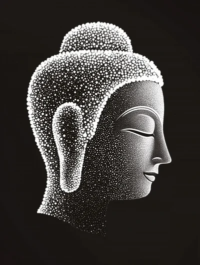 Buddha Profile Illustration