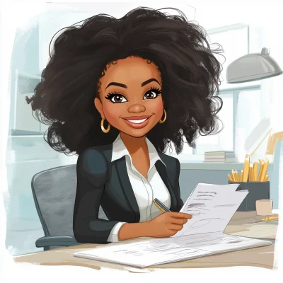 Happy Business Woman in Office