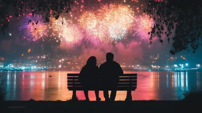 Couple Watching Fireworks