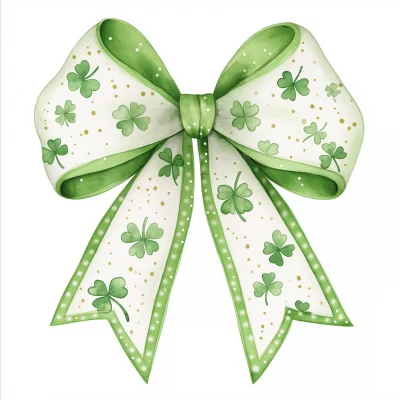 St. Patrick’s Day Watercolor Bow