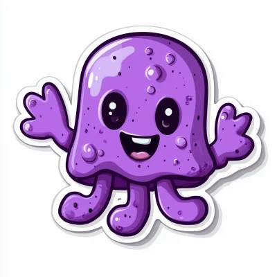 Purple Uuy Sticker Vector Art