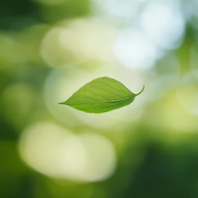 Falling Green Leaf