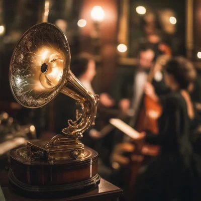 Antique Gramophone with Jazz Band