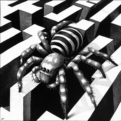 Surreal Spider Illustration