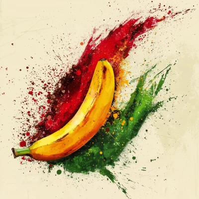 Colorful Banana Splash Art