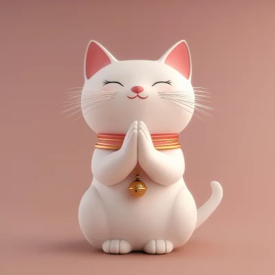 Cute Cat in Prayer