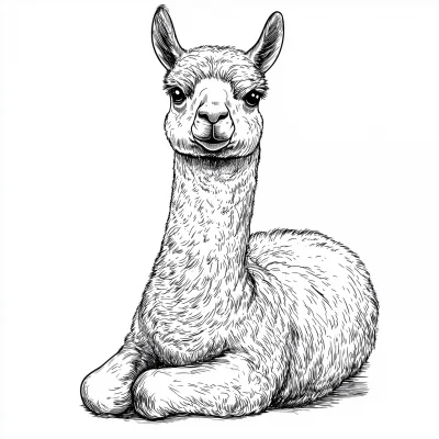 Cute Alpaca Illustration