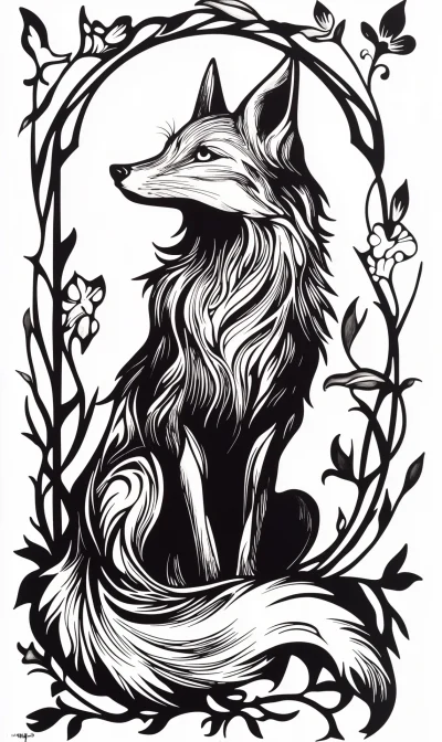 Art Nouveau Fox