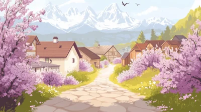 Blossoming Spring Town