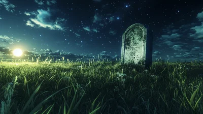 Gravestone Under the Stars