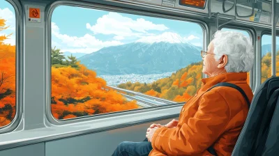 Elderly Passenger on Train