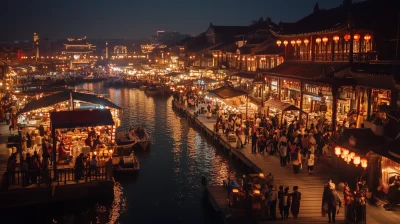 Night Market at Tianjin Wharf