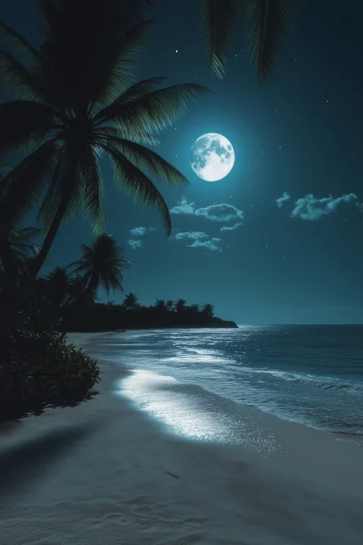 Moonlit Tropical Beach