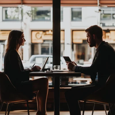 Two People at a Table